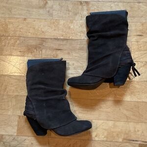 Naughty Monkey Dark Brown Slouchy Heeled Boots